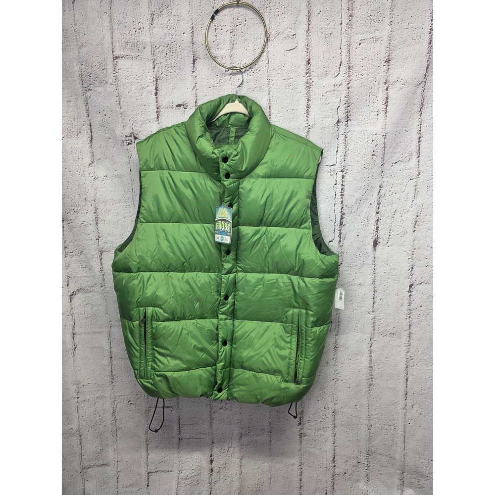 Old Navy Mens‎ Puffer Vest Frost Free Water Resistant L Green NOS